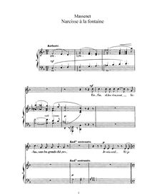 Partition complète (F Major: haut voix et piano), Narcisse à la fontaine