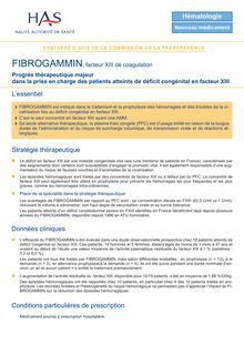 FIBROGAMMIN - Synthèse d avis FIBROGAMMIN - CT7418
