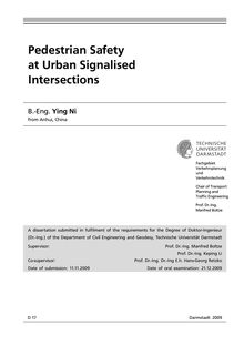 Pedestrian safety at urban signalised intersections [Elektronische Ressource] / Ying Ni