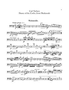 Partition violoncelles, Masquerade, Maskarade, Nielsen, Carl par Carl Nielsen