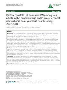 Dietary correlates of an at-risk BMI among Inuit adults in the Canadian high arctic: cross-sectional international polar year Inuit health survey, 2007-2008