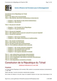 Constitution de la république du tchad