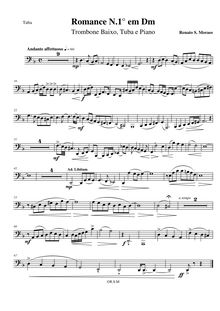 Partition Tuba , partie, Romance para Tuba, Trombone baixo e Piano