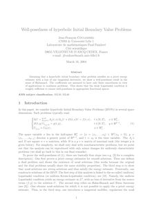 Well posedness of hyperbolic Initial Boundary Value Problems