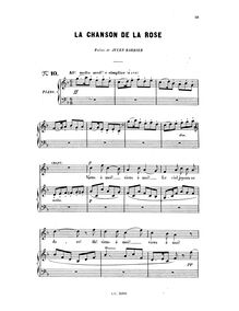 Partition complète, La chanson de la rose, Bizet, Georges