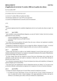 RÈGLEMENT 133.75.1 d'application de la loi du 31 octobre 2006 sur ...