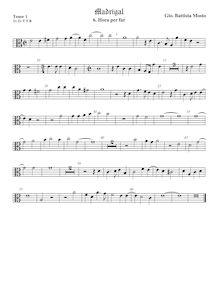 Partition ténor viole de gambe 1, alto clef, Madrigali a 5 voci, Libro 2 par  Giovanni Battista Mosto par Giovanni Battista Mosto