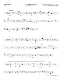 Partition Tuba (basse clef), Divertimento, Vanhal, Johann Baptist
