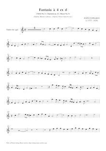 Partition viole de gambe aigue , partie, Fantasia pour 4 violes de gambe par John Coperario