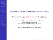 Automatic Search of Differential