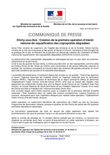 Copropriétés dégradées : création de la première opération d intérêt national de requalificiation à Clichy-sous-Bois