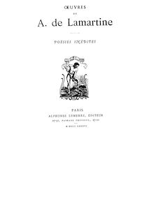 Poésies inédites / oeuvres de Lamartine