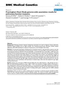 Framingham Heart Study genome-wide association: results for pulmonary function measures