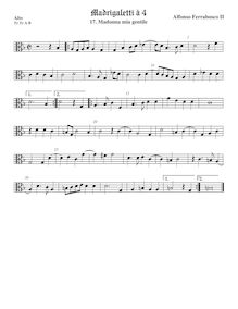 Partition ténor viole de gambe, alto clef, Madrigaletti, Ferrabosco Jr., Alfonso