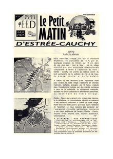 LE PETIT MATIN D ESTREE-CAUCHY N°8 - OCTOBRE 2003: NON A L A24 A ESTREE-CAUCHY
