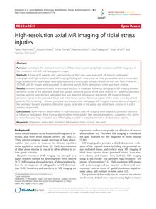 High-resolution axial MR imaging of tibial stress injuries