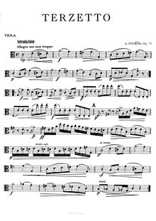 Partition viole de gambe, Terzetto, Terceto, C major, Dvořák, Antonín