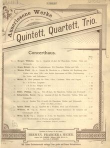 Partition couverture couleur, corde quatuor, Op.49, C major, Spiess, Ernst