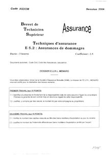 Assurance dommages 2004 BTS Assurance