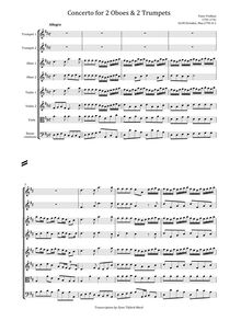 Partition complète, Concerto pour 2 hautbois et 2 trompettes en D