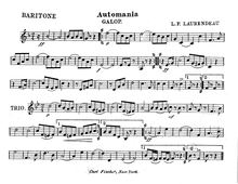 Partition baryton (aigu Clef), Automania, Galop, Laurendeau, Louis Philippe