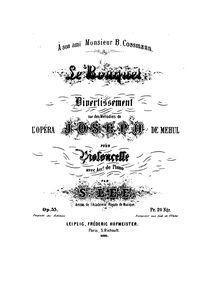 Partition de piano, Le Bouquet, Divertissement sur des mélodies de l opéra Joseph de Méhul