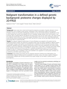 Malignant transformation in a defined genetic background: proteome changes displayed by 2D-PAGE