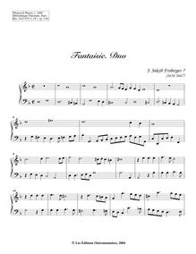 Partition Fantaisie. Duo, 7 clavecin pièces from Bauyn Manuscript