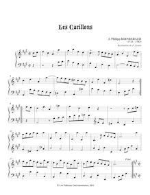 Partition complète, Les Carillons, A major, Kirnberger, Johann Philipp