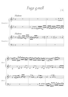Partition complète - 2 pianos, Fuga g-moll, Kowalewski, Jakub