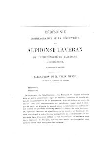 Alphonse LAVERAN juin mai par Félix Mesnil célébration de sa découverte de l hématozoaire du paludisme