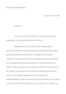 Lettre Balzac Luc Antoine Pinelli 4E