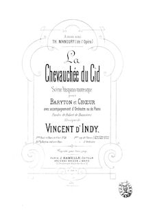 Partition Complete vocal score (orchestre reduced to piano), La Chevauchée du Cid, Op.11