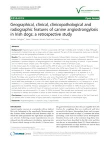 Geographical, clinical, clinicopathological and radiographic features of canine angiostrongylosis in Irish dogs: a retrospective study