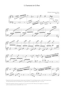 Partition complète, Fantasie en G-Dur, G major, Bach, Wilhelm Friedemann