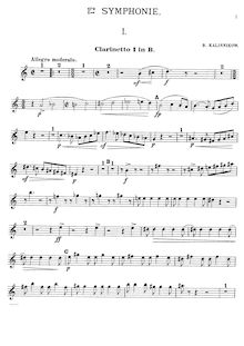 Partition clarinette 1 (B♭), Symphony No.1 en G minor, 1re Symphonie