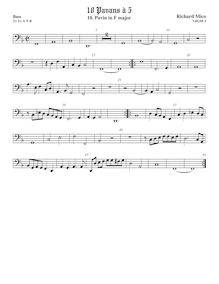 Partition viole de basse, pavanes pour 5 violes de gambe, Mico, Richard par Richard Mico