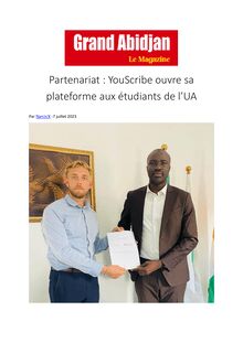[GRAND ABIDJAN] - Partenariat : YouScribe ouvre sa plateforme aux étudiants de l’UA
