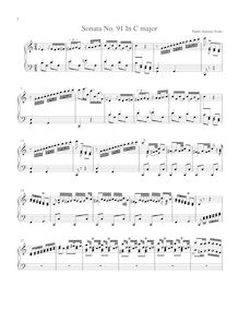 Partition Sonata R.91 en C major, clavier sonates R.91-100, Soler, Antonio