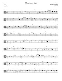 Partition ténor viole de gambe 1, alto clef, Fantazias et en Nomines par Henry Purcell