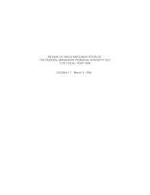 OIG Audit Report--OIG 99A-11-March 3, 1999