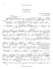 Partition , Quatuor à 2 claviers et pédale, Ecole d Orgue, École d Orgue, basée sur le plain-chant romain