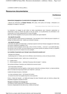 conf boisseau casnav 2001 interactions langagières et construction ...
