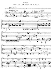 Partition de piano, violon Sonata No.7, Op.30 No.2, C minor