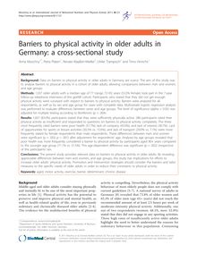 Barriers to physical activity in older adults in Germany: a cross-sectional study