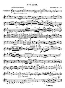 Partition de violon, Romance pour violon et Piano, Op.3