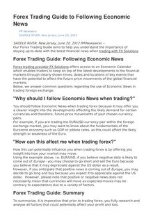 Forex Trading Guide to Following Economic News
