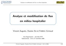 Analyse et modelisation de flux en milieu hospitalier
