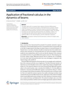 Application of fractional calculus in the dynamics of beams