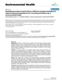 Modelling prevalence and incidence of fibrosis and pleural plaques in asbestos-exposed populations for screening and follow-up: a cross-sectional study